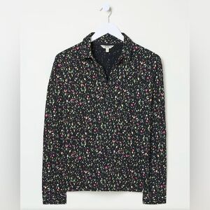 Fat Face Black Floral Top Dark Whimsigoth Size 12